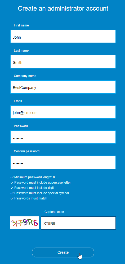 First Login to JCM Console